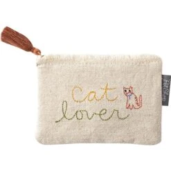 Fringe Studio Stitched "Cat Lover" Canvas Pouch