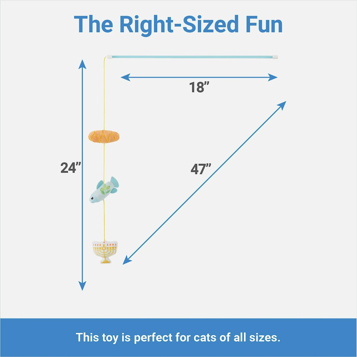 Frisco Holiday Hanukkah Teaser Cat Toy With Catnip, 2 Count 5 Frisco Holiday Hanukkah Teaser Cat Toy With Catnip, 2 Count - Image 3