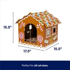 Frisco Holiday Gingerbread House Cardboard Cat House Cat Toy 9 Frisco Holiday Gingerbread House Cardboard Cat House Cat Toy -Furry Friends 287289 PT1. AC SS1800 V1695045658