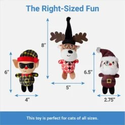 Frisco Holiday Hipster Santa & Friends Plush Cat Toy With Catnip, 3 Count 6 Frisco Holiday Hipster Santa & Friends Plush Cat Toy With Catnip, 3 Count -Furry Friends 287317 PT1. AC SS1800 V1637787993