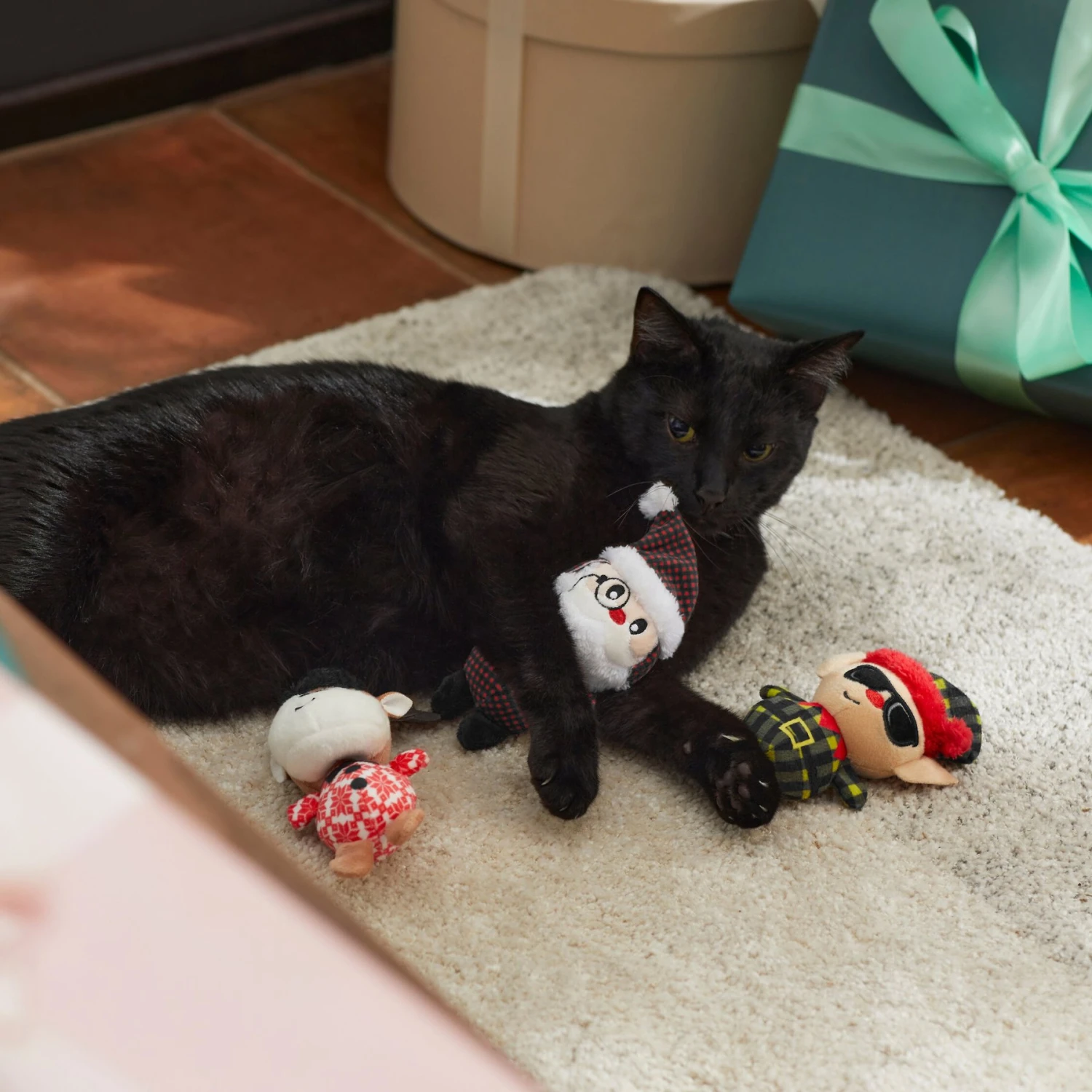 Frisco Holiday Hipster Santa & Friends Plush Cat Toy With Catnip, 3 Count 5 Frisco Holiday Hipster Santa & Friends Plush Cat Toy With Catnip, 3 Count - Image 3