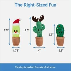 Frisco Holiday Cactus Plush Cat Toy With Catnip, 3 Count -Furry Friends 287329 PT1. AC SS1800 V1637787997