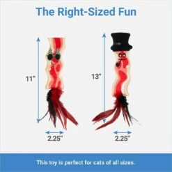 Frisco Holiday Bacon Plush Cat Toy With Catnip, 2 Count -Furry Friends 287377 PT1. AC SS1800 V1637788000