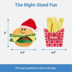 Frisco Holiday Burger & Fries Plush Cat Toy With Catnip, 2 Count -Furry Friends 287901 PT1. AC SS1800 V1637788289