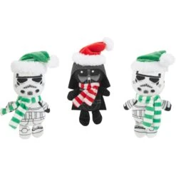 STAR WARS Holiday DARTH VADER & STORMTROOPER Plush Cat Toy, 3 Count