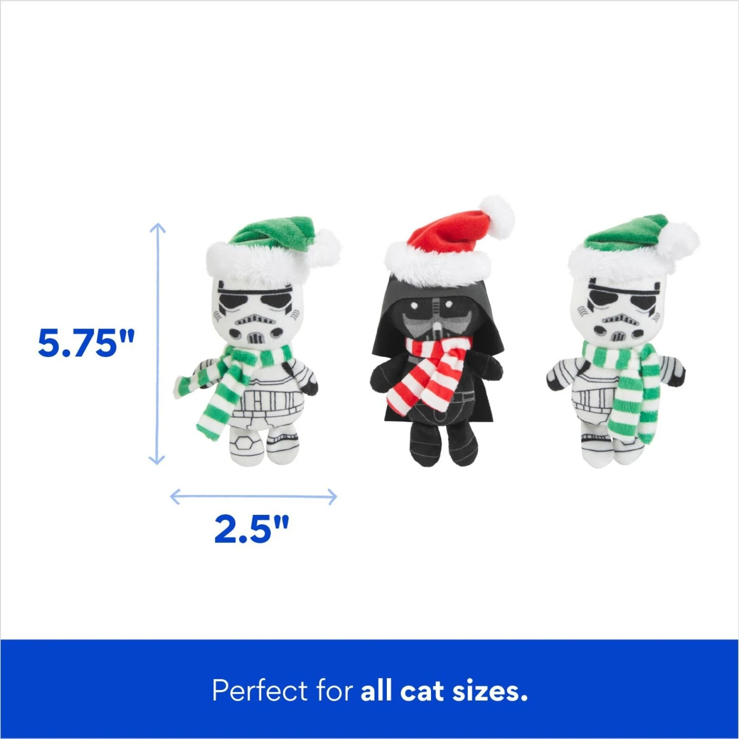 STAR WARS Holiday DARTH VADER & STORMTROOPER Plush Cat Toy, 3 Count 4 STAR WARS Holiday DARTH VADER & STORMTROOPER Plush Cat Toy, 3 Count - Image 2