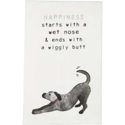 Mud Pie "Happiness Starts" Hand Towel