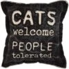 Mud Pie "Cats Welcome" Canvas Pillow -Furry Friends 288137 MAIN. AC SS1800 V1620922632