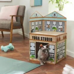 Frisco Yoga Studio Cardboard Cat House, 2-Story 9 Frisco Yoga Studio Cardboard Cat House, 2-Story -Furry Friends 288965 PT3. AC SS1800 V1638292325