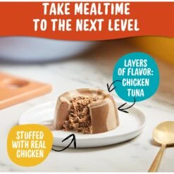 Meow Mix Tasty Layers Chicken & Tuna Recipe Stuffed With Real Chicken Swirled Paté Cat Food, 2.75-oz Can, Case Of 12 -Furry Friends 292094 PT3. AC SS1800 V1670620233