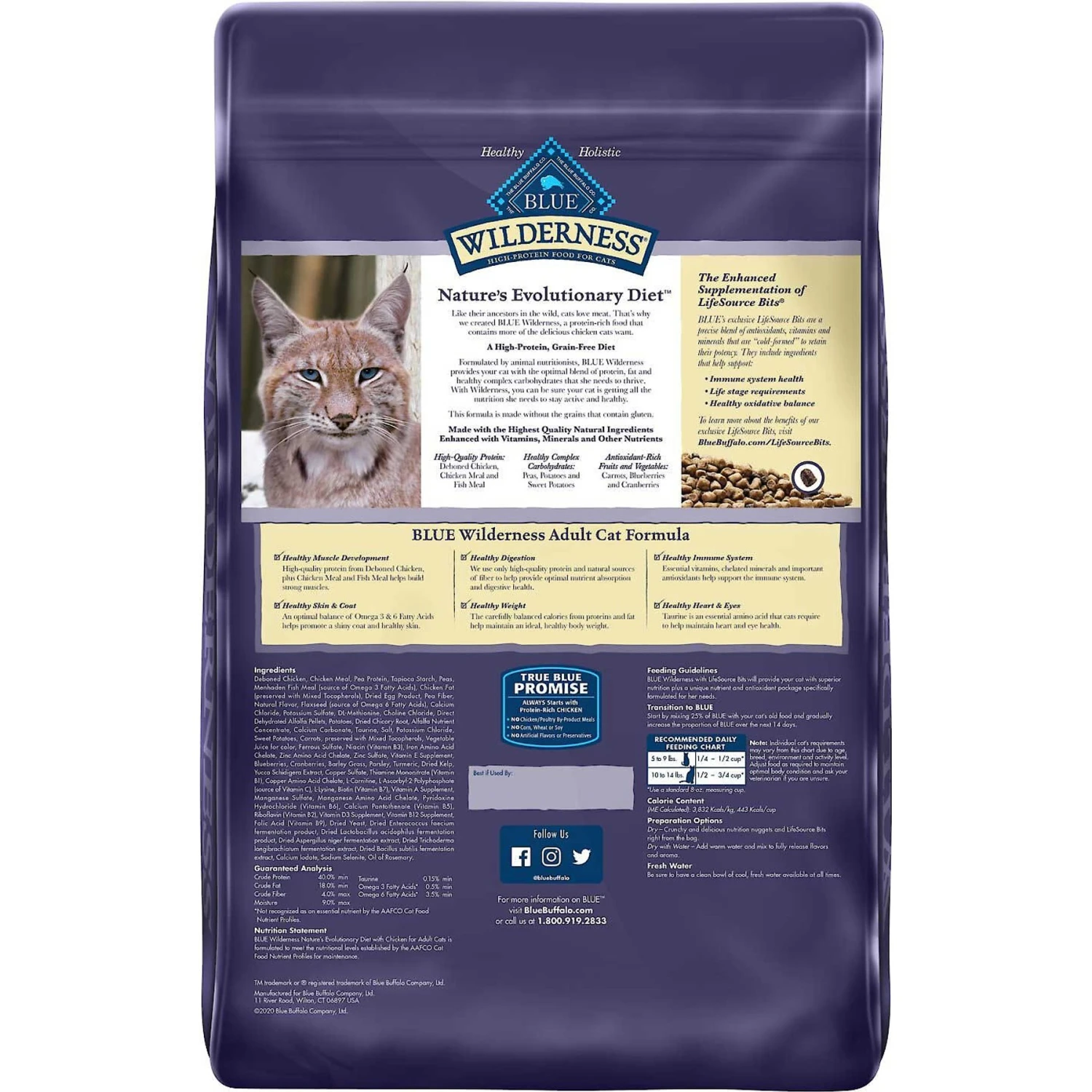 Blue Buffalo Wilderness Chicken Recipe Grain-Free Dry Cat Food & Blue Buffalo Bursts With Paw-Licken Chicken Cat Treats 5 Blue Buffalo Wilderness Chicken Recipe Grain-Free Dry Cat Food & Blue Buffalo Bursts With Paw-Licken Chicken Cat Treats - Image 3