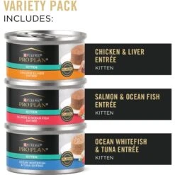 Purina Pro Plan Focus Kitten Favorites Variety Pack Canned Cat Food & Fancy Feast Tender Feast Variety Pack Canned Kitten Food -Furry Friends 293642 PT6. AC SS1800 V1620092252