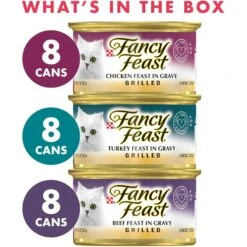 Tiny Tiger Chunks In Gravy Beef & Poultry Recipes Variety Pack Grain-Free Canned Cat Food & Fancy Feast Grilled Poultry & Beef Feast Variety Pack Canned Cat Food -Furry Friends 293928 PT2. AC SS1800 V1668543091