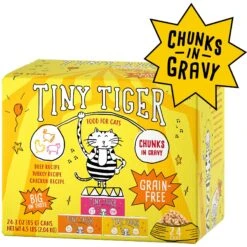 Tiny Tiger Chunks In Gravy Beef & Poultry Recipes Variety Pack Grain-Free Canned Cat Food & Fancy Feast Grilled Poultry & Beef Feast Variety Pack Canned Cat Food -Furry Friends 293928 PT5. AC SS1800 V1668550299