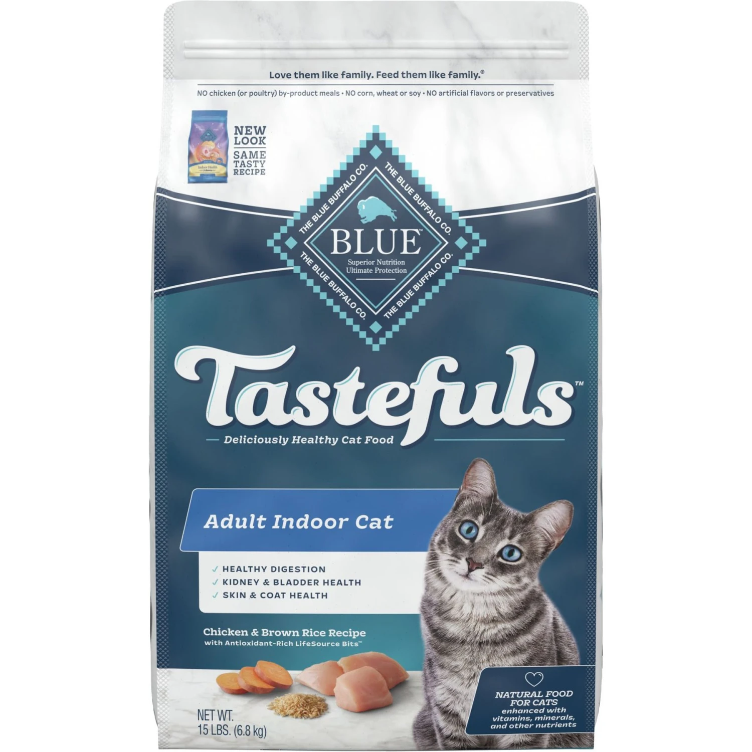 Blue Buffalo Tastefuls Chicken Indoor Natural Adult Dry Cat Food & Blue Buffalo Bursts With Paw-Licken Chicken Cat Treats 8 Blue Buffalo Tastefuls Chicken Indoor Natural Adult Dry Cat Food & Blue Buffalo Bursts With Paw-Licken Chicken Cat Treats - Image 6