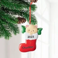 Frisco Cat In Stocking Resin Personalized Ornament -Furry Friends 295087 PT2. AC SS1800 V1697131881