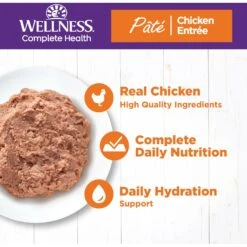 Wellness Complete Health Pate Chicken Entree Grain-Free Natural Canned Cat Food & Wellness Complete Health Grain-Free Indoor Healthy Weight Chicken Recipe Natural Dry Cat Food -Furry Friends 297650 PT7. AC SS1800 V1621984960