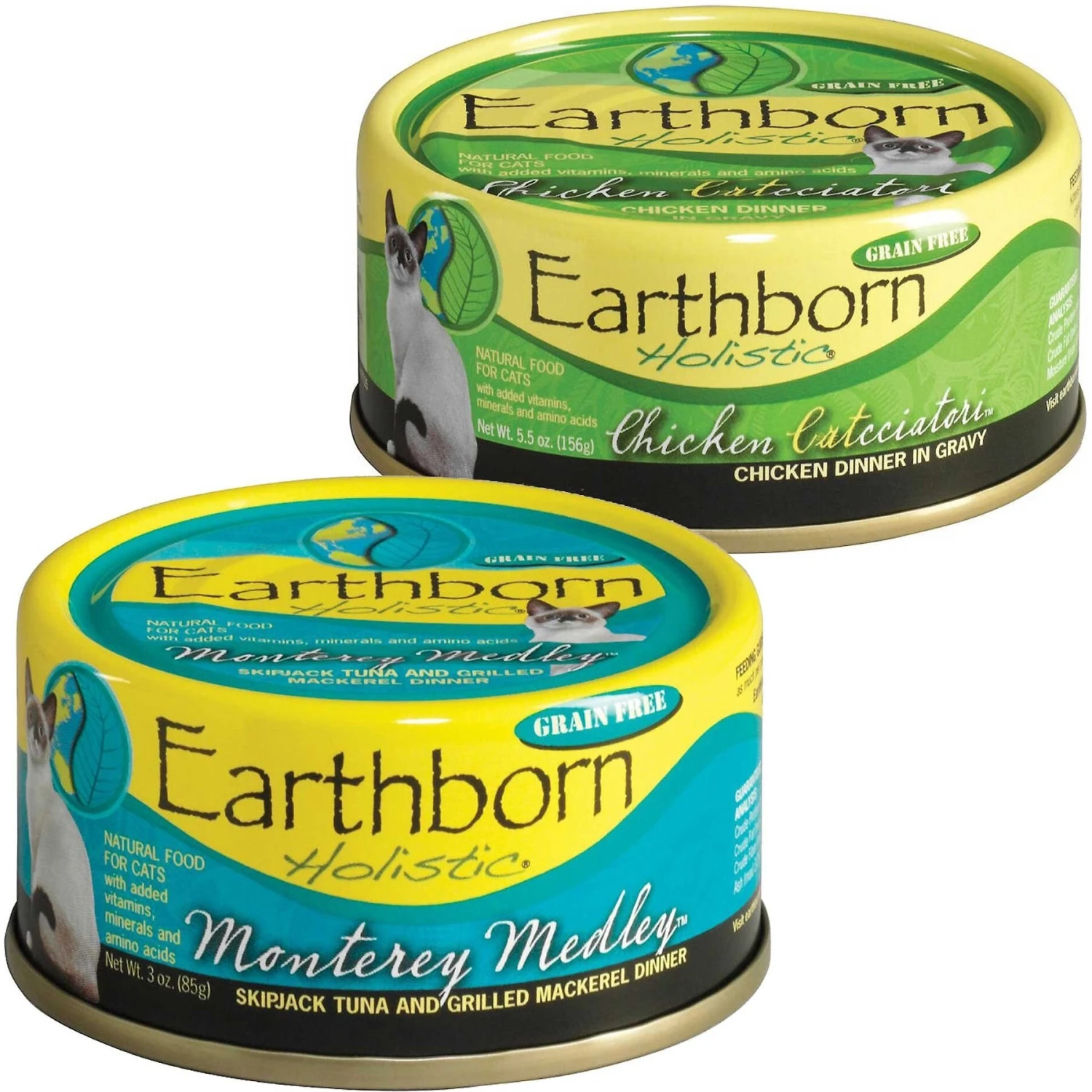 Earthborn Holistic Monterey Medley Grain-Free Natural Canned Cat & Kitten Food & Earthborn Holistic Chicken Catcciatori Grain-Free Natural Adult Canned Cat Food 3 Earthborn Holistic Monterey Medley Grain-Free Natural Canned Cat & Kitten Food & Earthborn Holistic Chicken Catcciatori Grain-Free Natural Adult Canned Cat Food