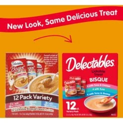 Hartz Delectables Bisque Variety Pack Lickable Cat Treats & Hartz Just For Cats Peek & Play Pop-Up Tent Cat Toy -Furry Friends 298072 PT2. AC SS1800 V1670510897