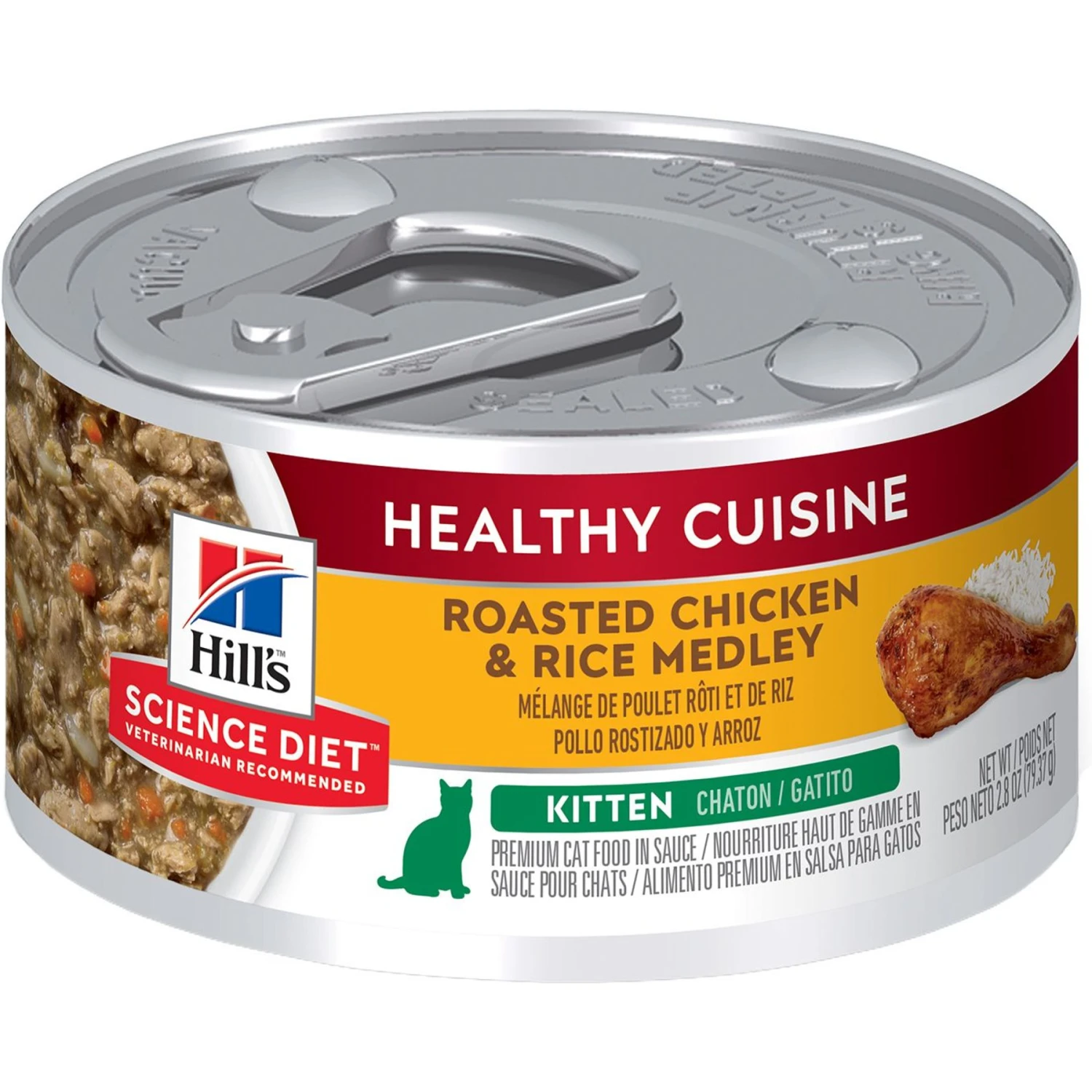 Hill's Science Diet Kitten Healthy Cuisine Tender Chicken & Rice Medley Canned Cat Food & Hill's Science Diet Indoor Kitten Dry Cat Food 4 Hill's Science Diet Kitten Healthy Cuisine Tender Chicken & Rice Medley Canned Cat Food & Hill's Science Diet Indoor Kitten Dry Cat Food - Image 2