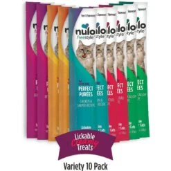 Nulo Freestyle Chicken & Cod Recipe Grain-Free Dry Cat & Kitten Food & Nulo Freestyle Perfect Purees Variety Pack Grain-Free Lickable Cat Treats -Furry Friends 298318 PT6. AC SS1800 V1621303652