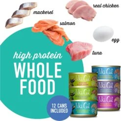 Tiki Cat Luau Variety Pack Grain-Free Canned Cat Food & Tiki Cat After Dark Variety Pack Canned Cat Food -Furry Friends 298542 PT3. AC SS1800 V1702499036