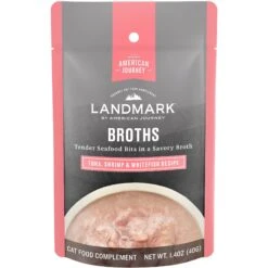 Tiki Cat Luau Velvet Mousse Variety Pack Grain-Free Wet Cat Food, 2.8-oz Pouch, Case Of 12 & American Journey Landmark Broths Tuna, Shrimp & Whitefish Recipe Wet Cat Food Complement Pouches, 1.4 Oz Case Of 16 -Furry Friends 298552 PT5. AC SS1800 V1701115718