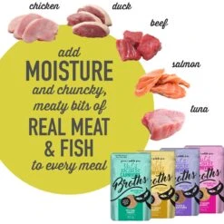 Tiki Cat Luau Velvet Mousse Variety Pack Grain-Free Wet Cat Food, 2.8-oz Pouch, Case Of 12 & Tiki Cat Broths Variety Pack Grain-free Wet Cat Food Topper, 1.3-oz Pouch, Case Of 12 -Furry Friends 298554 PT3. AC SS1800 V1703016357