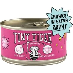Tiny Tiger Chunks In EXTRA Gravy Beef Recipe Grain-Free Canned Cat Food & Fancy Feast Gravy Lovers Beef Feast Gravy Canned Cat Food -Furry Friends 298562 PT1. AC SS1800 V1678810240