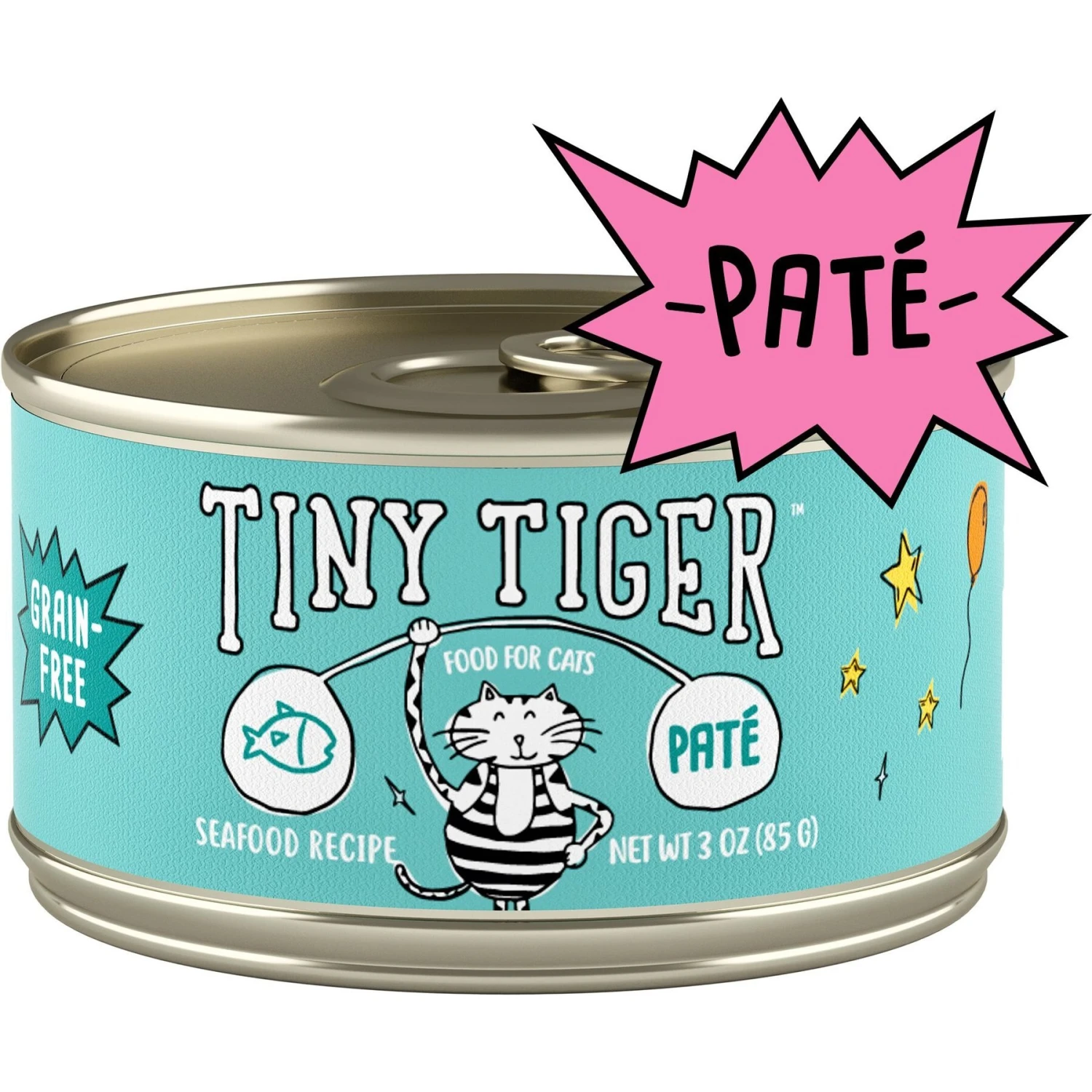 Tiny Tiger Pate Seafood Recipe Grain-Free Canned Cat Food & Fancy Feast Classic Salmon & Shrimp Feast Canned Cat Food 4 Tiny Tiger Pate Seafood Recipe Grain-Free Canned Cat Food & Fancy Feast Classic Salmon & Shrimp Feast Canned Cat Food - Image 2