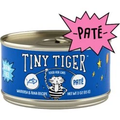 Tiny Tiger Pate Whitefish & Tuna Recipe Grain-Free Canned Cat Food & Fancy Feast Classic Ocean Whitefish & Tuna Feast Wet Cat Food -Furry Friends 298596 PT1. AC SS1800 V1675263524