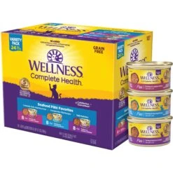 Wellness Seafood Pate Favorites Canned Cat Food, 3-oz, Case Of 24 & Wellness CORE Signature Selects Flaked Skipjack Tuna & Wild Salmon Entree In Broth Grain-Free Canned Cat Food 16 Wellness Seafood Pate Favorites Canned Cat Food, 3-oz, Case Of 24 & Wellness CORE Signature Selects Flaked Skipjack Tuna & Wild Salmon Entree In Broth Grain-Free Canned Cat Food -Furry Friends 298732 PT5. AC SS1800 V1621983767