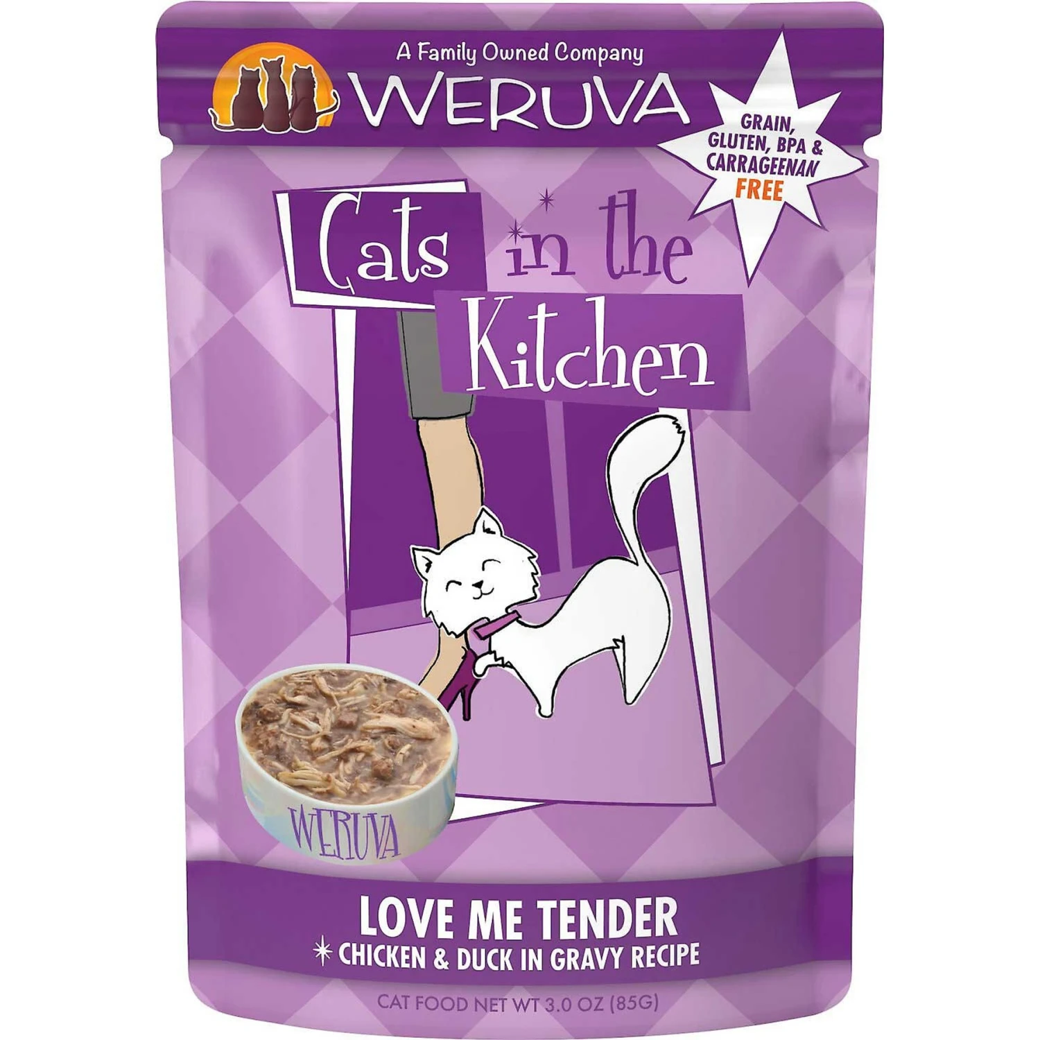 Weruva Cats In The Kitchen Love Me Tender Chicken & Duck Recipe Grain-Free Cat Food Pouches & Weruva Cats In The Kitchen Pantry Party Variety Pack Grain-Free Cat Food, 3-oz Pouch, Case Of 12 4 Weruva Cats In The Kitchen Love Me Tender Chicken & Duck Recipe Grain-Free Cat Food Pouches & Weruva Cats In The Kitchen Pantry Party Variety Pack Grain-Free Cat Food, 3-oz Pouch, Case Of 12 - Image 2