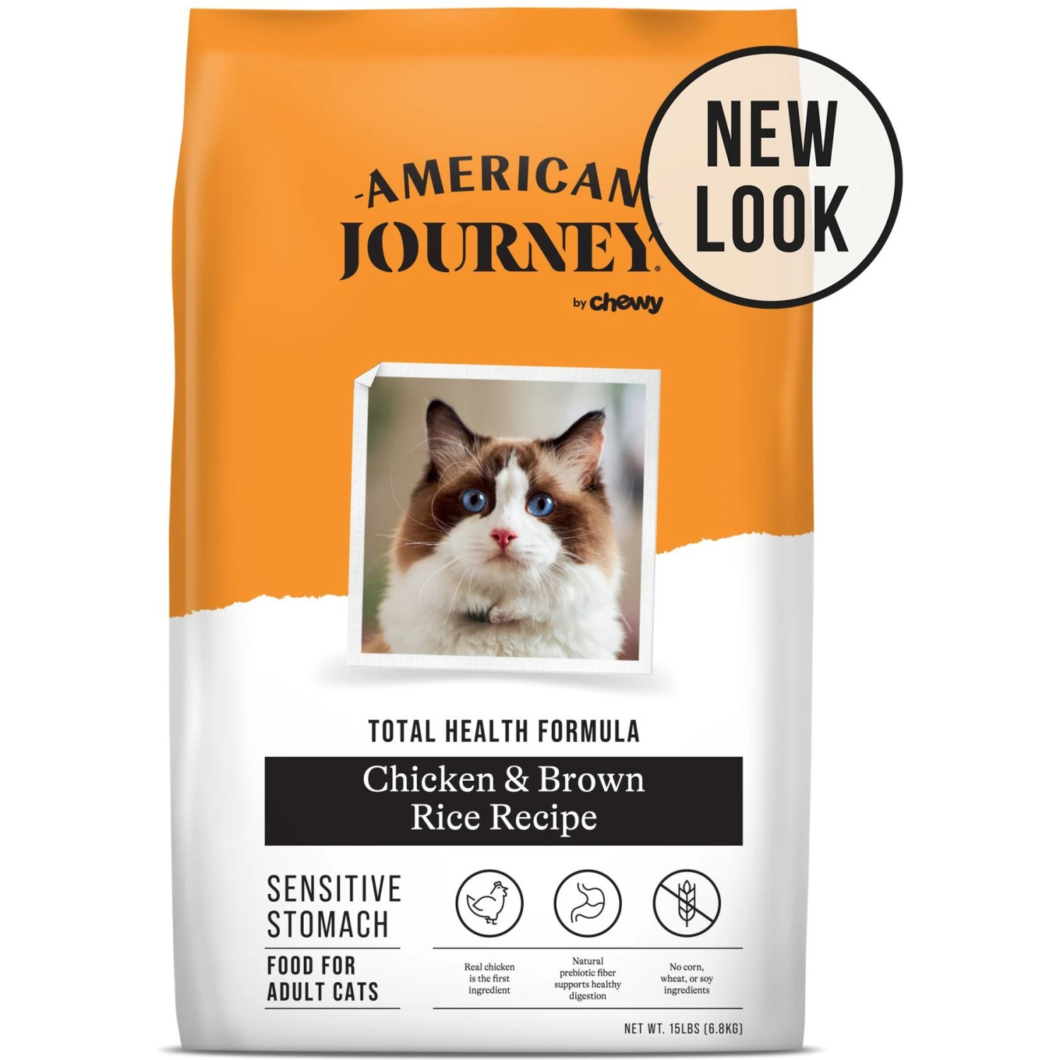 American Journey Sensitive Stomach Total Health Formula Chicken & Brown Rice Recipe Dry Cat Food, 15lb Bag 3 American Journey Sensitive Stomach Total Health Formula Chicken & Brown Rice Recipe Dry Cat Food, 15lb Bag