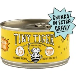 Tiny Tiger Chunks In EXTRA Gravy Chicken Recipe Grain-Free Canned Cat Food & Tiny Tiger Chicken Chompers Flavor Filled Cat Treats -Furry Friends 303742 PT1. AC SS1800 V1623055051
