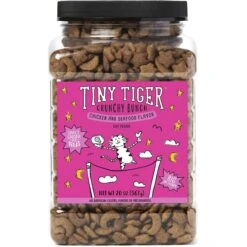 Tiny Tiger Pate Beef & Poultry Recipes Variety Pack Grain-Free Canned Cat Food & Tiny Tiger Crunchy Bunch, Fearless Feathers & Gracious Gills, Chicken & Seafood Flavor Cat Treats -Furry Friends 303752 PT5. AC SS1800 V1623084148