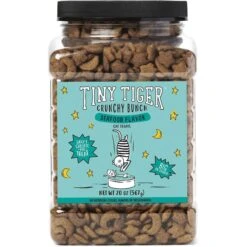 Tiny Tiger Pate Seafood Recipes Variety Pack Grain-Free Canned Cat Food & Tiny Tiger Crunchy Bunch, Fins Of Fury, Seafood Flavor Cat Treats -Furry Friends 303758 PT5. AC SS1800 V1623043953