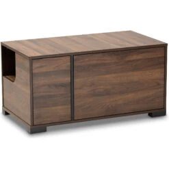 Baxton Studio Vere 2-Door Cat Litter Box Cover House -Furry Friends 307851 PT2. AC SS1800 V1624311488