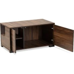 Baxton Studio Vere 2-Door Cat Litter Box Cover House -Furry Friends 307851 PT3. AC SS1800 V1624313936