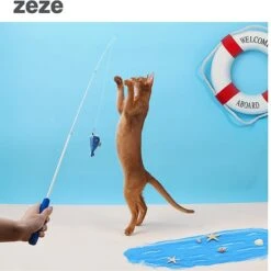 ZEZE Telescopic Fishing Rod Fishing Cat Toy With Catnip -Furry Friends 307910 PT3. AC SS1800 V1640879835