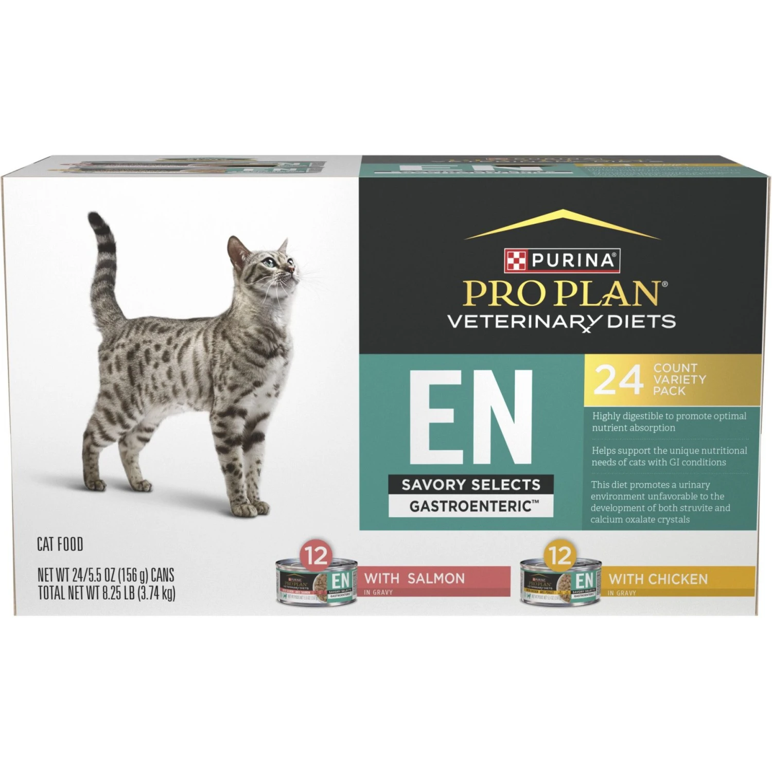 Purina Pro Plan Veterinary Diets EN Gastroenteric Savory Selects In Gravy Variety Pack Wet Cat Food 3 Purina Pro Plan Veterinary Diets EN Gastroenteric Savory Selects In Gravy Variety Pack Wet Cat Food