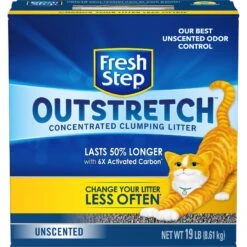 Fresh Step Outstretch Concentrated Unscented Clumping Clay Cat Litter, 19-lb Box