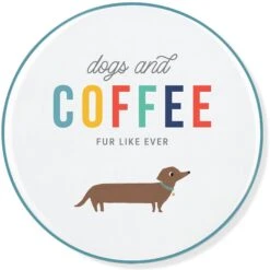 Pet Shop By Fringe Studio Dogs & Coffee Ceramic Coaster