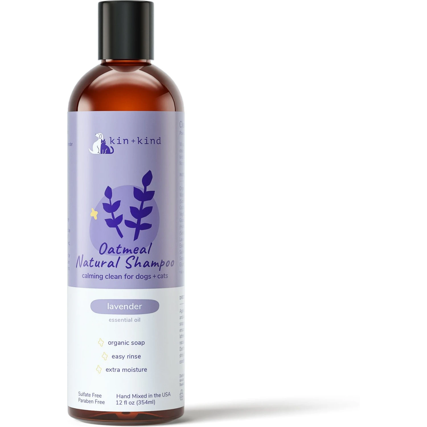 Kin+kind Oatmeal Natural Lavender Dog Shampoo, 12-oz Bottle 3 Kin+kind Oatmeal Natural Lavender Dog Shampoo, 12-oz Bottle