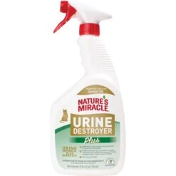 Nature's Miracle Cat Urine Destroyer Plus Enzymatic Formula Stain Remover Spray, 32-oz Bottle
