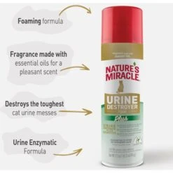 Nature's Miracle Cat Urine Destroyer Plus Enzymatic Stain Remover Foam Aerosol Spray, 17.5-oz Bottle -Furry Friends 313854 PT5. AC SS1800 V1701116484
