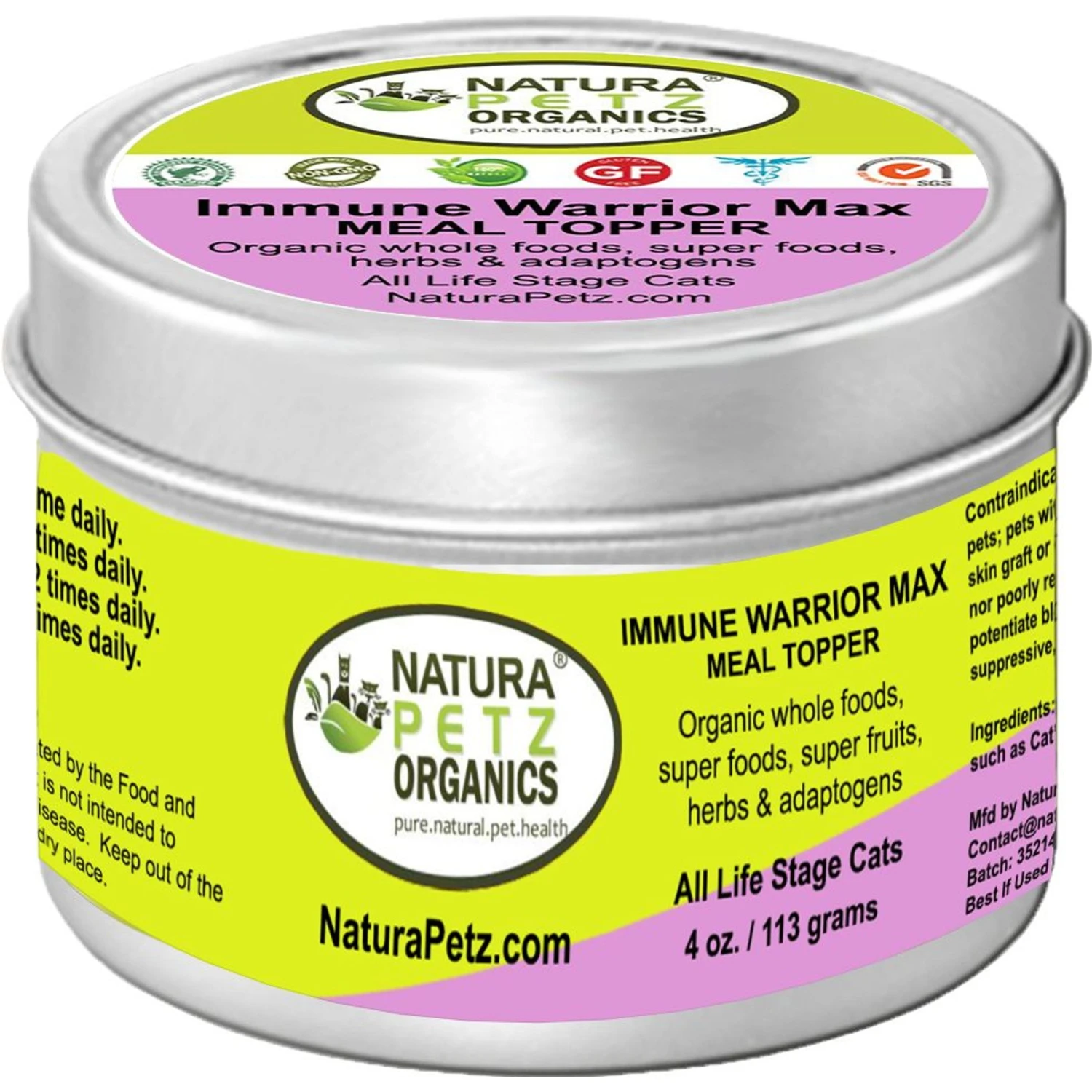 Natura Petz Organics IMMUNE WARRIOR MAX MEAL TOPPER* MASTER BLEND Immune Regulator & Anti-Inflammatory Support* Cat Supplement 3 Natura Petz Organics IMMUNE WARRIOR MAX MEAL TOPPER* MASTER BLEND Immune Regulator & Anti-Inflammatory Support* Cat Supplement