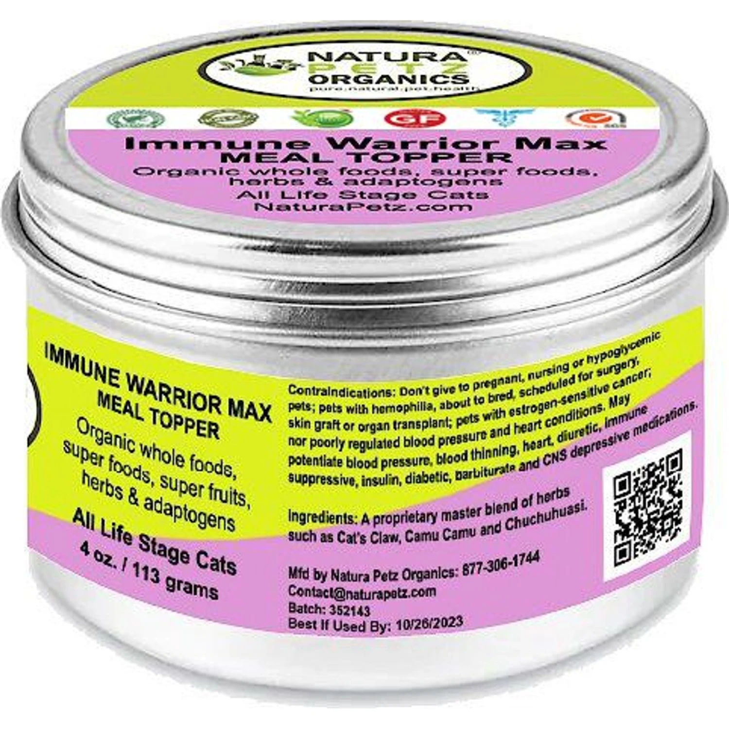 Natura Petz Organics IMMUNE WARRIOR MAX MEAL TOPPER* MASTER BLEND Immune Regulator & Anti-Inflammatory Support* Cat Supplement 5 Natura Petz Organics IMMUNE WARRIOR MAX MEAL TOPPER* MASTER BLEND Immune Regulator & Anti-Inflammatory Support* Cat Supplement - Image 3