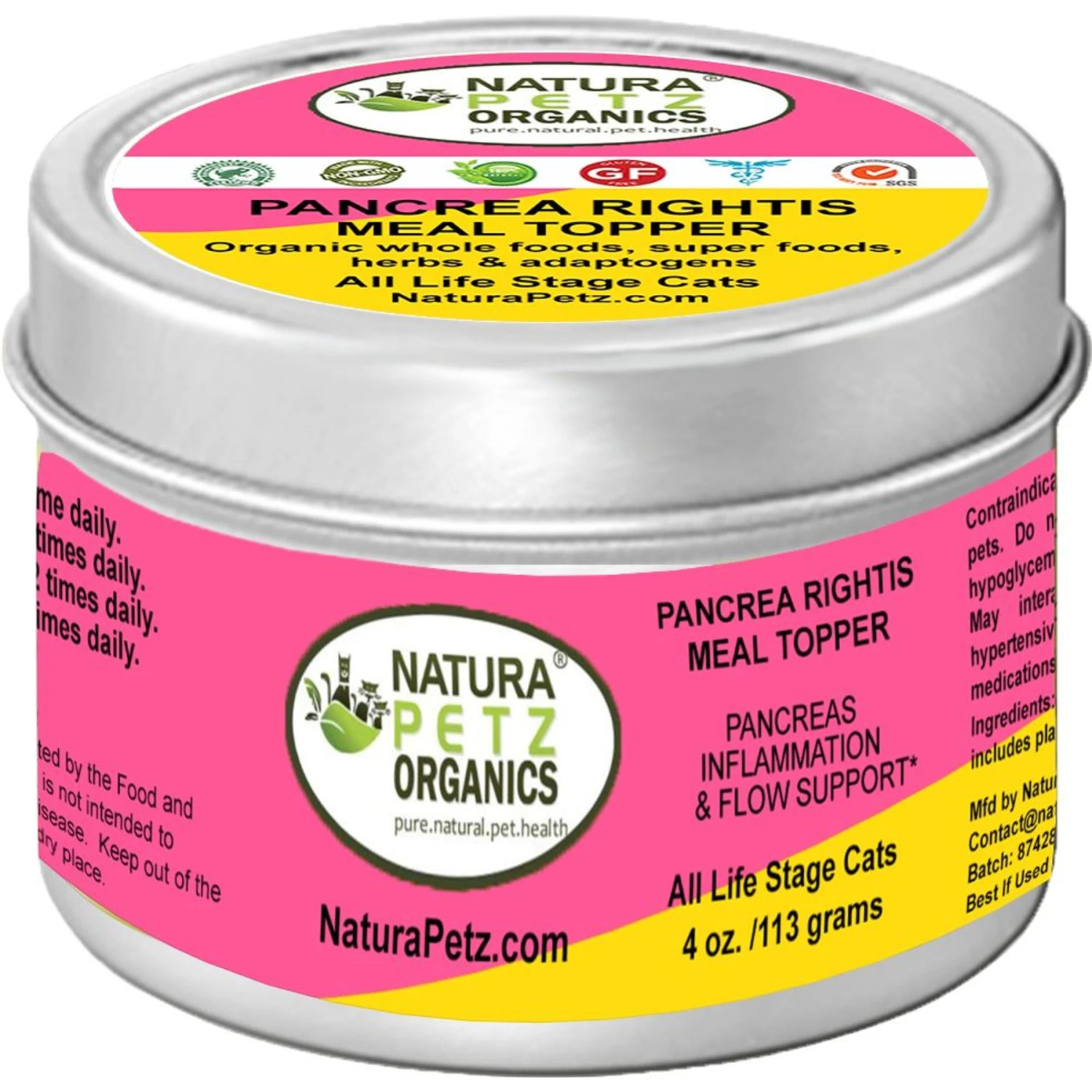 Natura Petz Organics PANCREA RIGHTIS MAX MEAL TOPPER* Pancreas Inflammation & Flow Support* Cat Supplement 3 Natura Petz Organics PANCREA RIGHTIS MAX MEAL TOPPER* Pancreas Inflammation & Flow Support* Cat Supplement