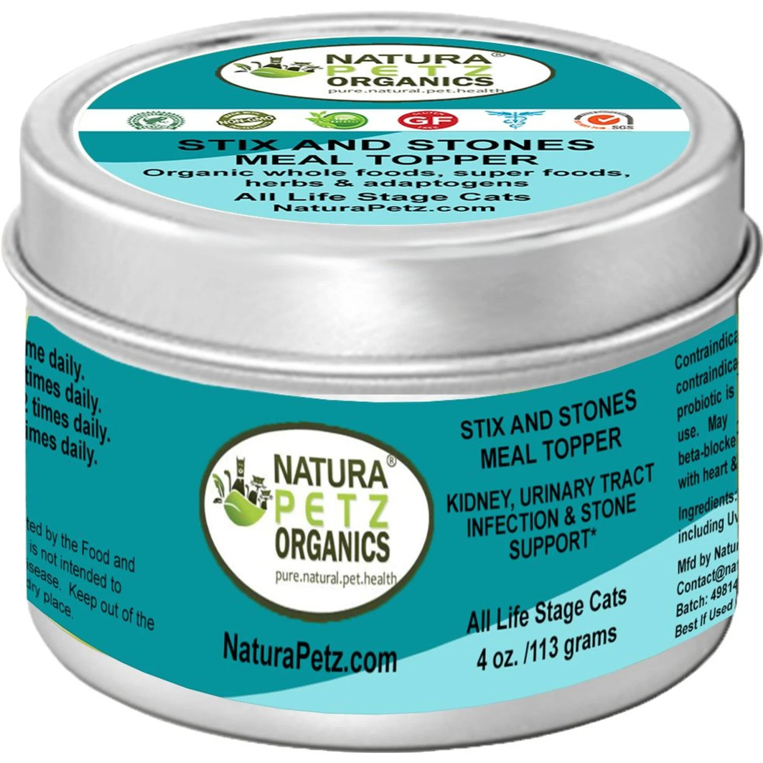 Natura Petz Organics STIX AND STONES MEAL TOPPER* Kidney, Urinary Tract Infection & Stone Support* Cat Supplement 3 Natura Petz Organics STIX AND STONES MEAL TOPPER* Kidney, Urinary Tract Infection & Stone Support* Cat Supplement